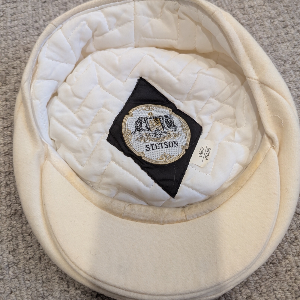 Vintage Stetson Cream Quilted Cap
